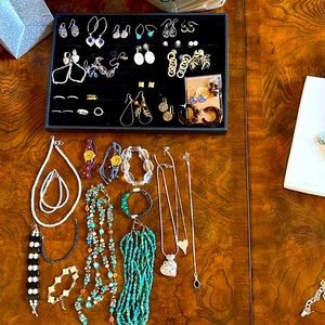 Amazing jewelry lot, bulk! Well over 40 pieces of jewelry. Gemstones, SS, etc.